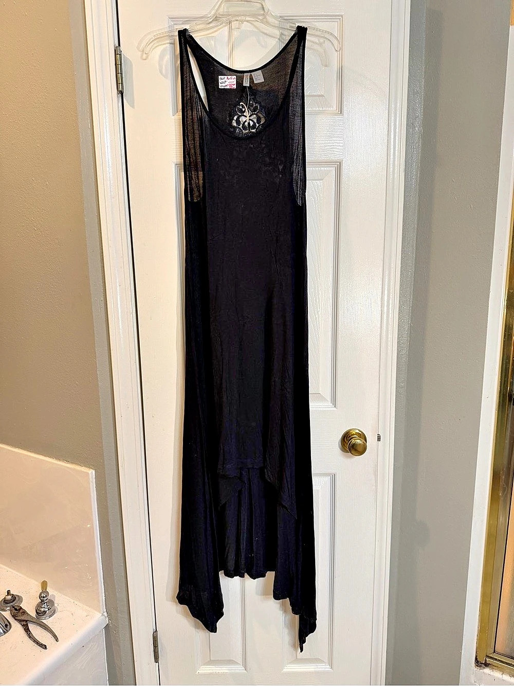 Divided H&M Black Embroidered Maxi Dress Size L NWT